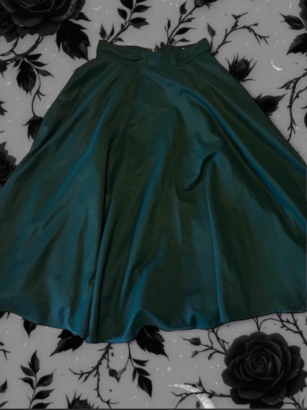 Women’s Deep Green Full Circle Skirt - Classic High Waist